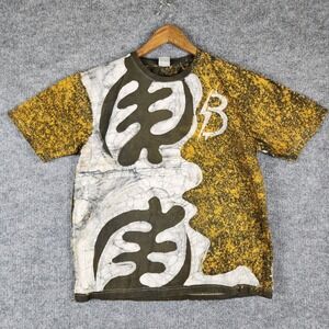 Nisan Bitcoin Africa Batik T-Shirt Mens XXL Yellow White Graphic Crypto